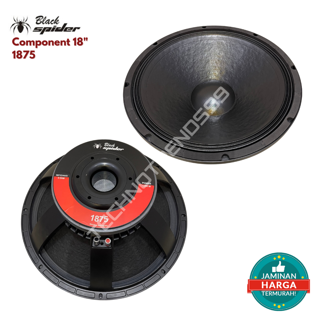 speaker komponen blackspider 1875 woofer 18inch BLACKSPIDER BS 1200watt original