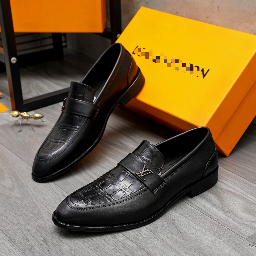 pantofel pria hitam / sepatu formal slip on pantofel kulit asli impor