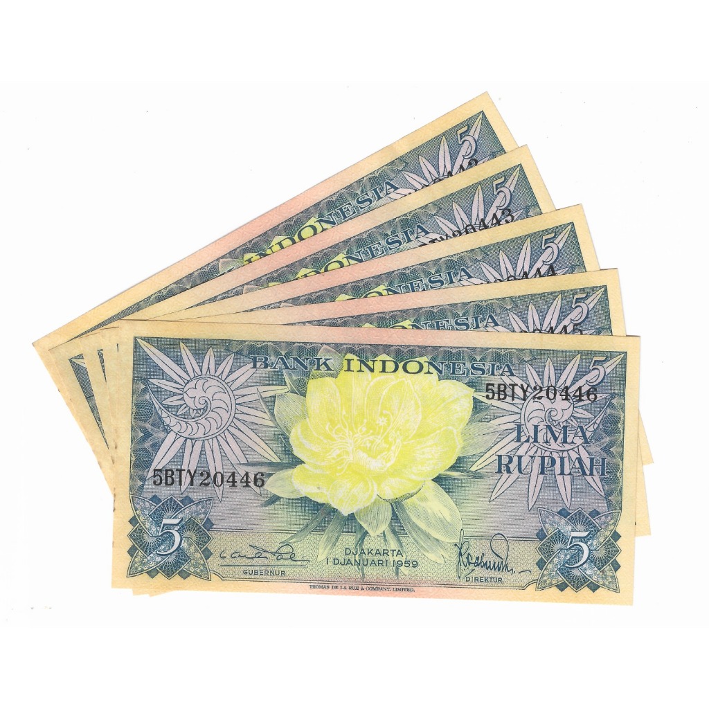 Uang Kuno 5 Rupiah Bunga 1959