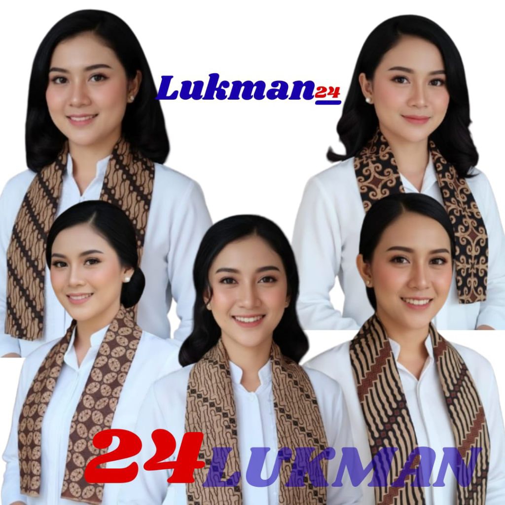 Syal Batik Wanita Scarf Pria ( BISA PILIH MOTIF ) warna coklat motif kekinian