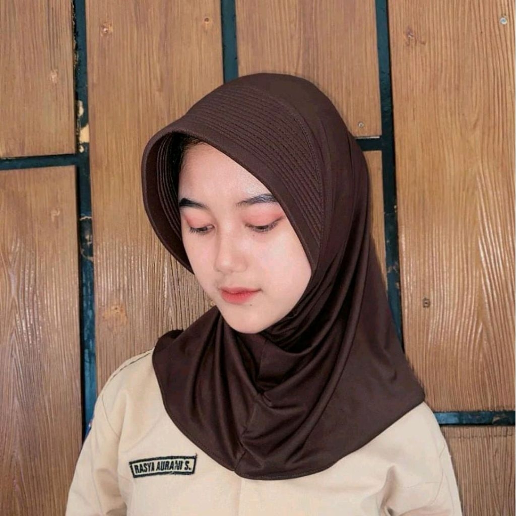 HIJAB SPORT PET TEBAL HIJAB VOLI SIZE S/M/L BAHAN JERSEY ZOYA BY QINARA MOSLEM WEAR