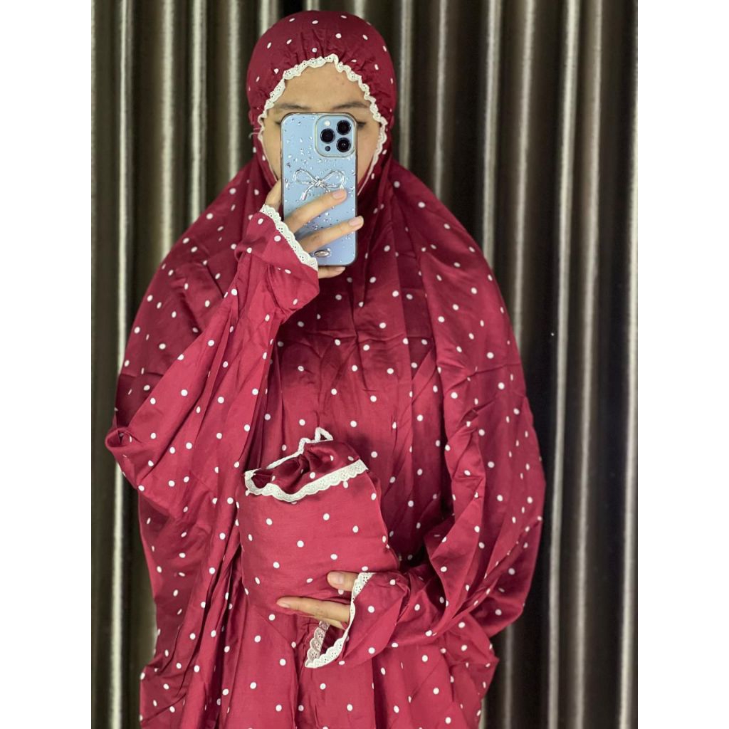 mukena terusan rayon motif