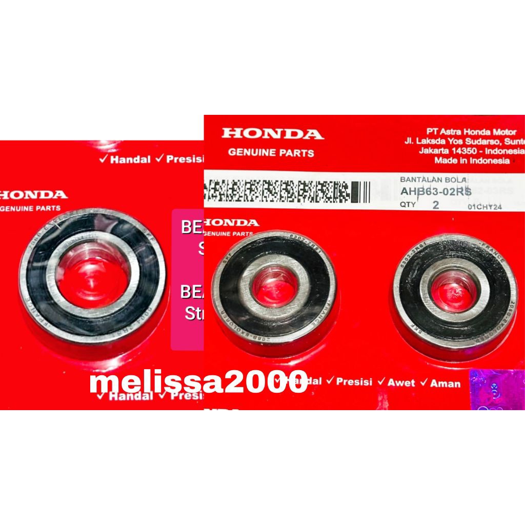 Bearing Roda belakang 6302RS 2PCS+Bearing Nap gear 6004RS 1PCS Verza 150 CB Verza Megapro Monoshock 