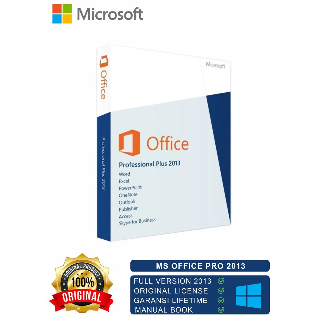 Software Office Profesional 2013 Original – Aktivasi Permanen (PC/Laptop)
