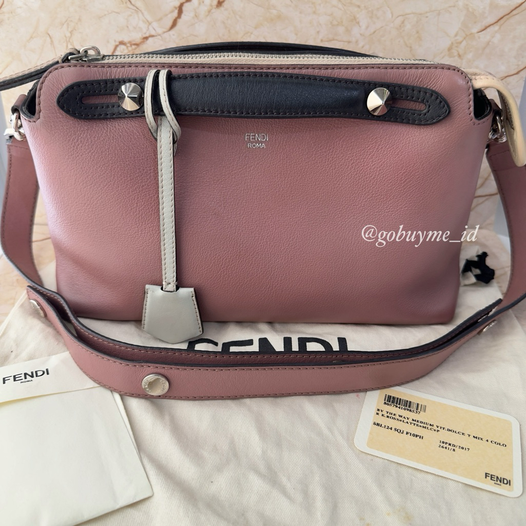 Preloved - Fendi BTW Rose Latte Small/Medium Mix 3 Color Leather Bag 2017