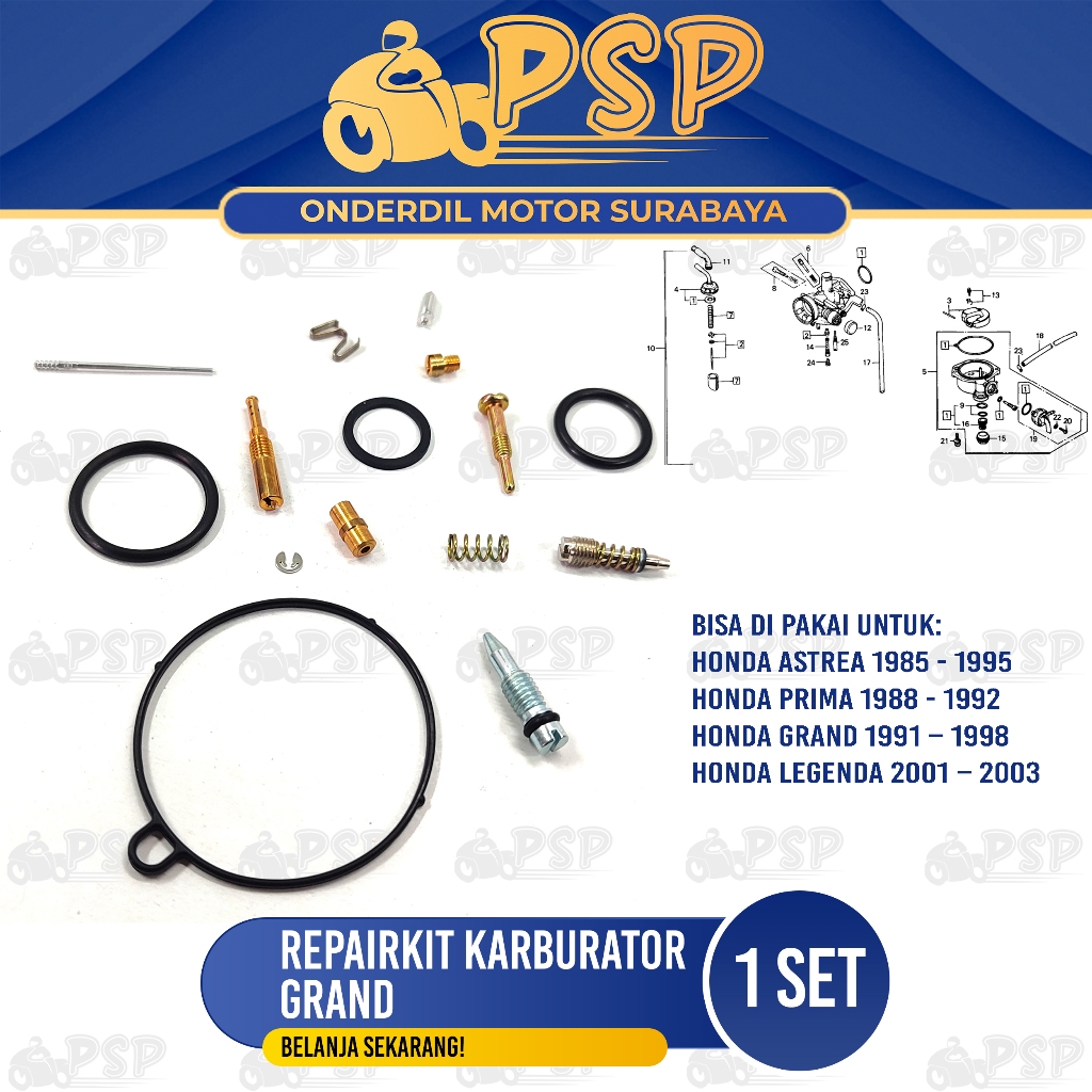 Repairkit Karburator Grand - Repair Kit Carburator Parkit Spuyer Karbu Assy Astrea Prima Supra Lama