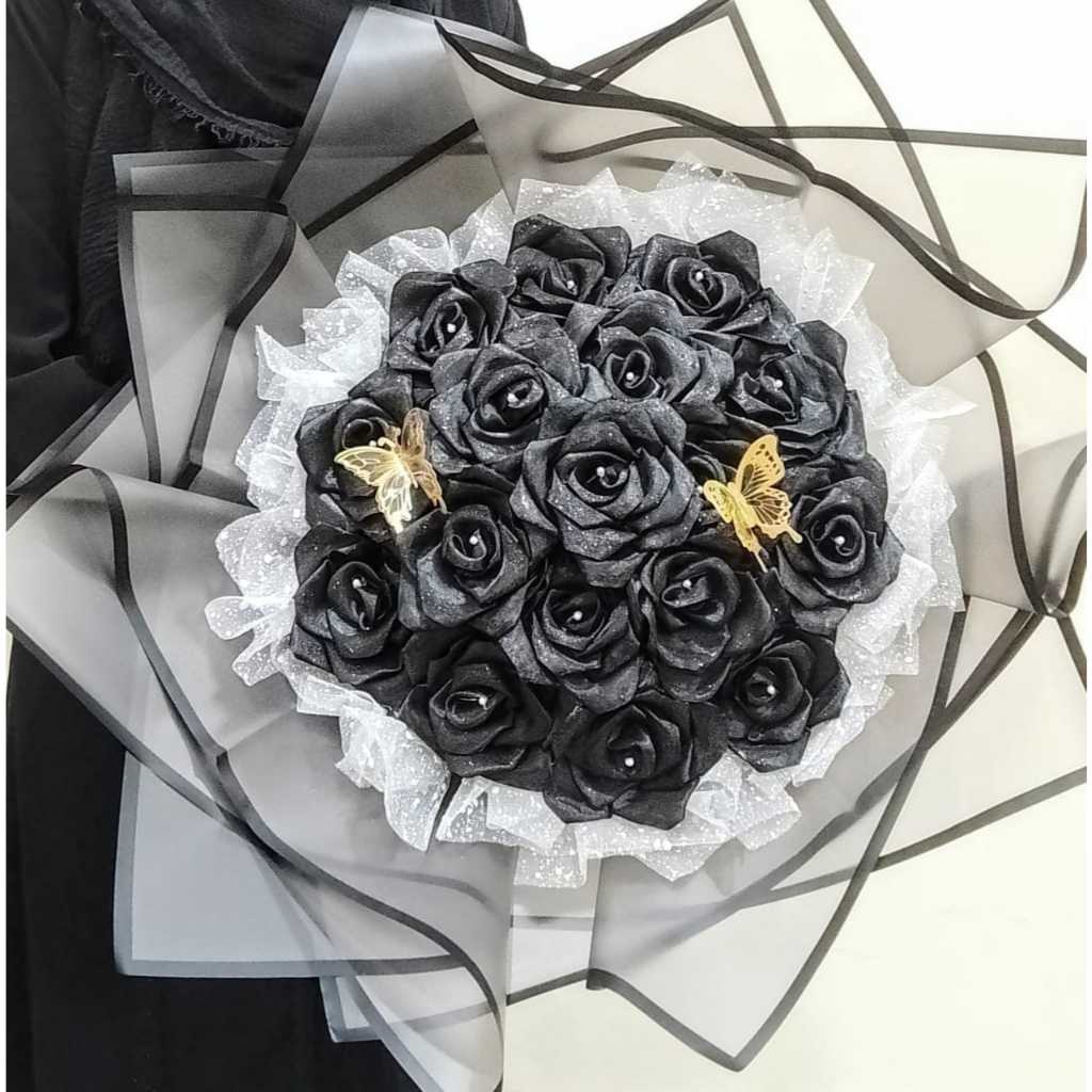 BUKET JUMBO BUNGA PITA SATIN BESAR MEGA ROSE MEWAH  ULANG TAHUN TAHAN LAMA TERMURAH NON GLITTER