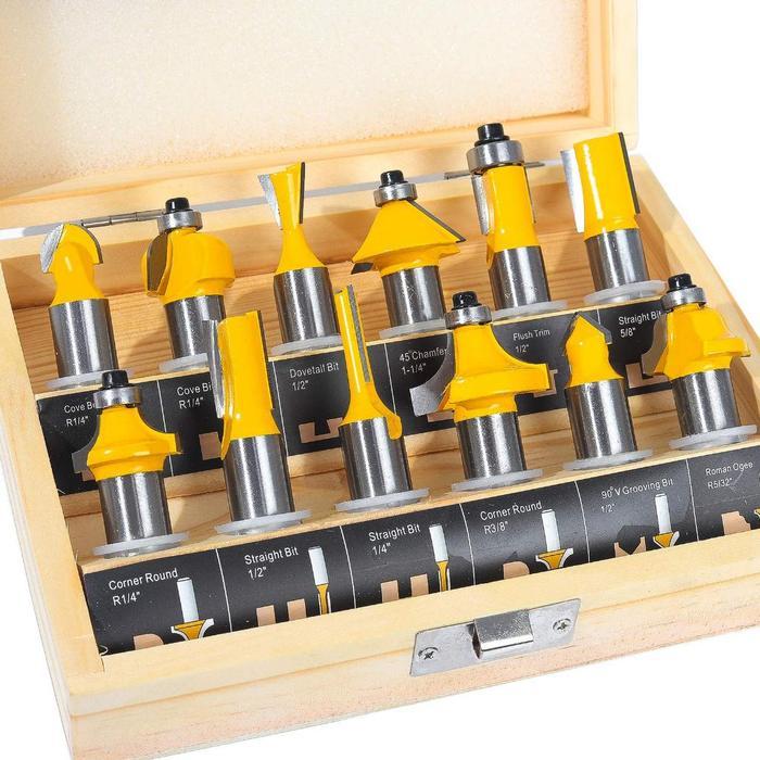 Mata Router Set Mata Profil Mata Mesin Trimmer Set Router Bit Set 12pc SUNC TOOLS - Mata Router