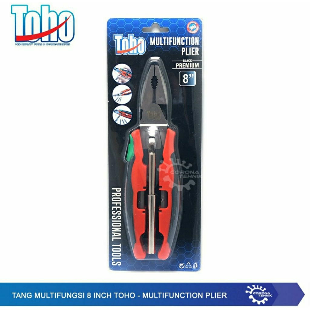 TOHO (TOOLS) Multifunction Pliers / Tang Multifungsi 8 inch Black Premium