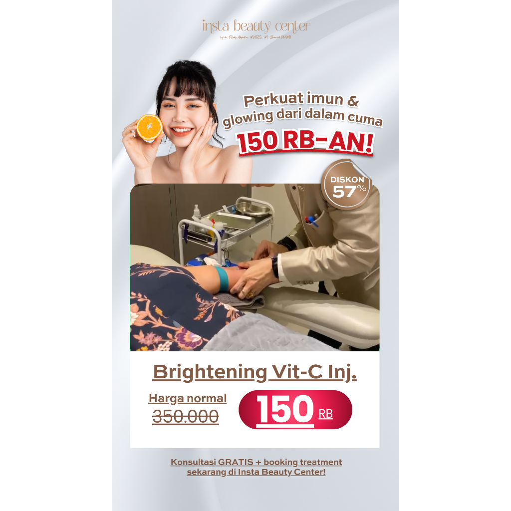 E-Voucher Promo Spesial Brightening Vit-C Injection | Suntik Vitamin C Wajah Glowing Cerah Sehat | T