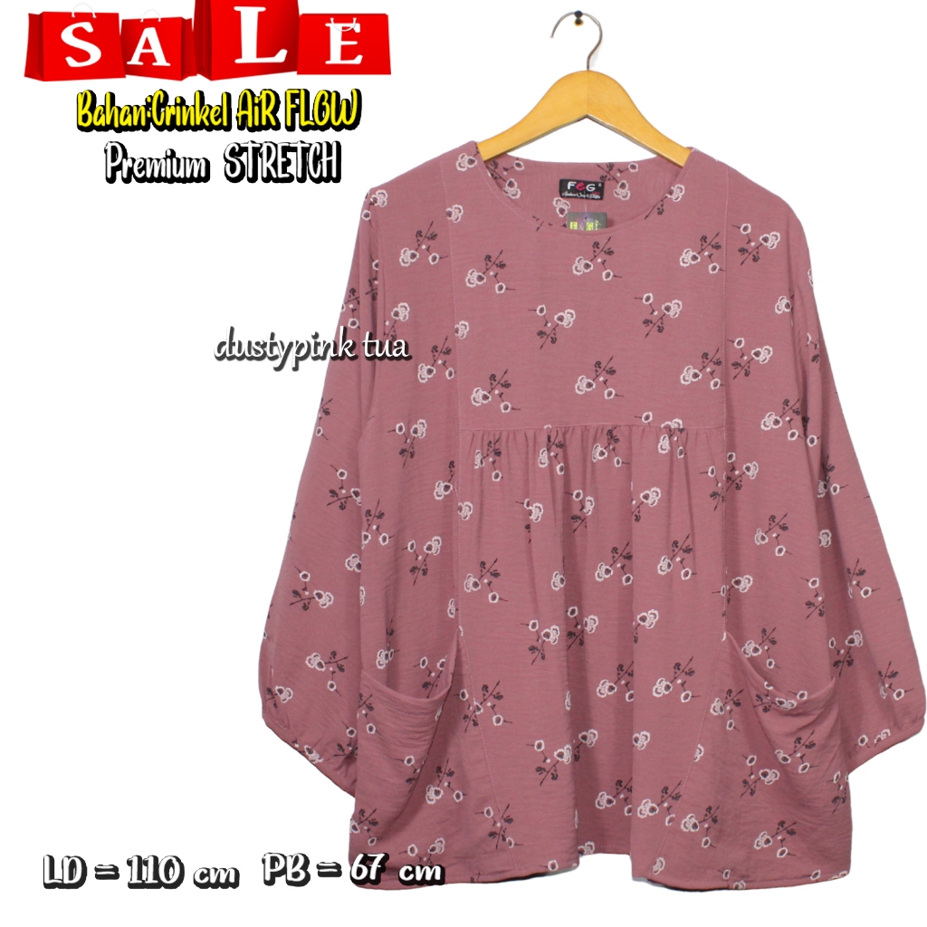 Baju Atasan Wanita / Blouse Wanita Bella (Saku 2) - LD 110 cm
