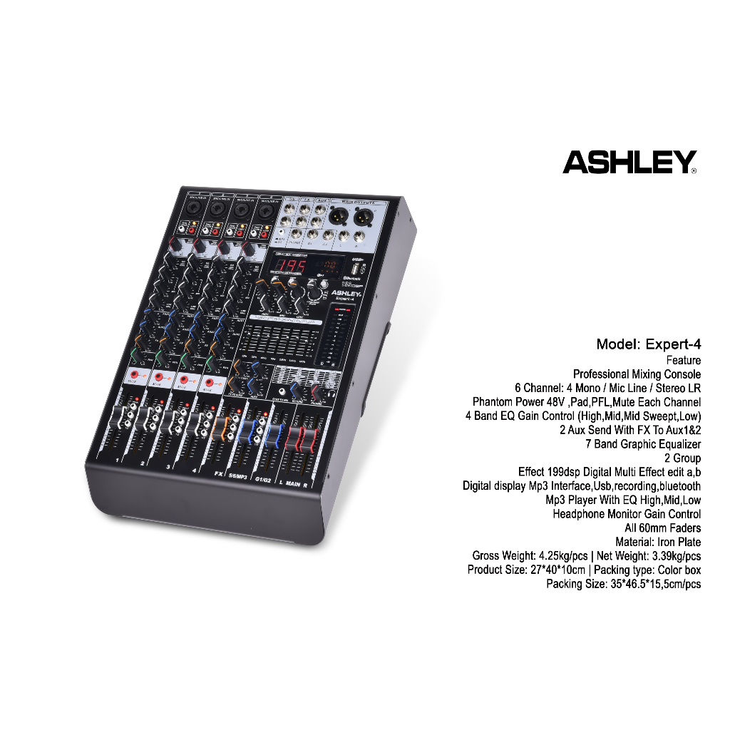 EXPERT-4 MIXER 6 CHANNEL ASHLEY ORIGINAL / MIXER 4 CHANNEL / EXPERT4 ASHLEY / EXPERT 4 ASHLEY