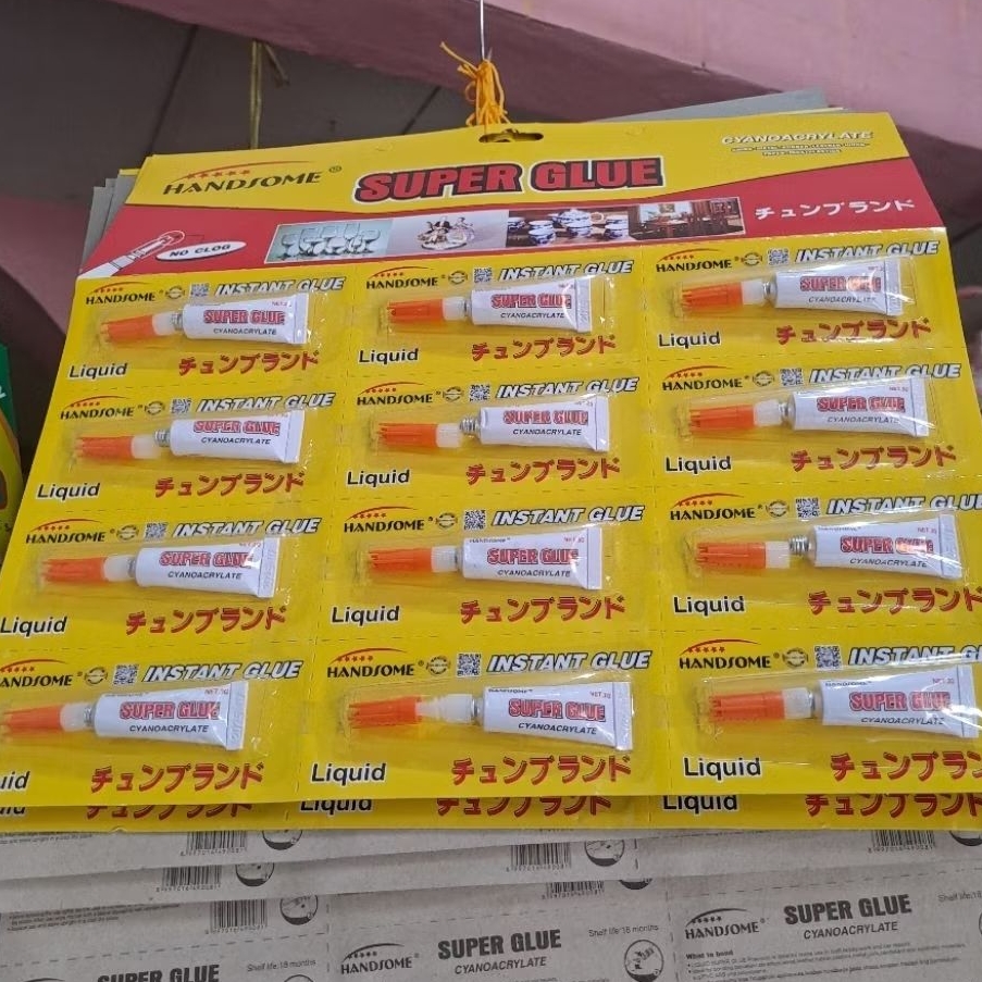 Lem Super glue murah renceng isi 12pcs. HANDSOME Lem power glue