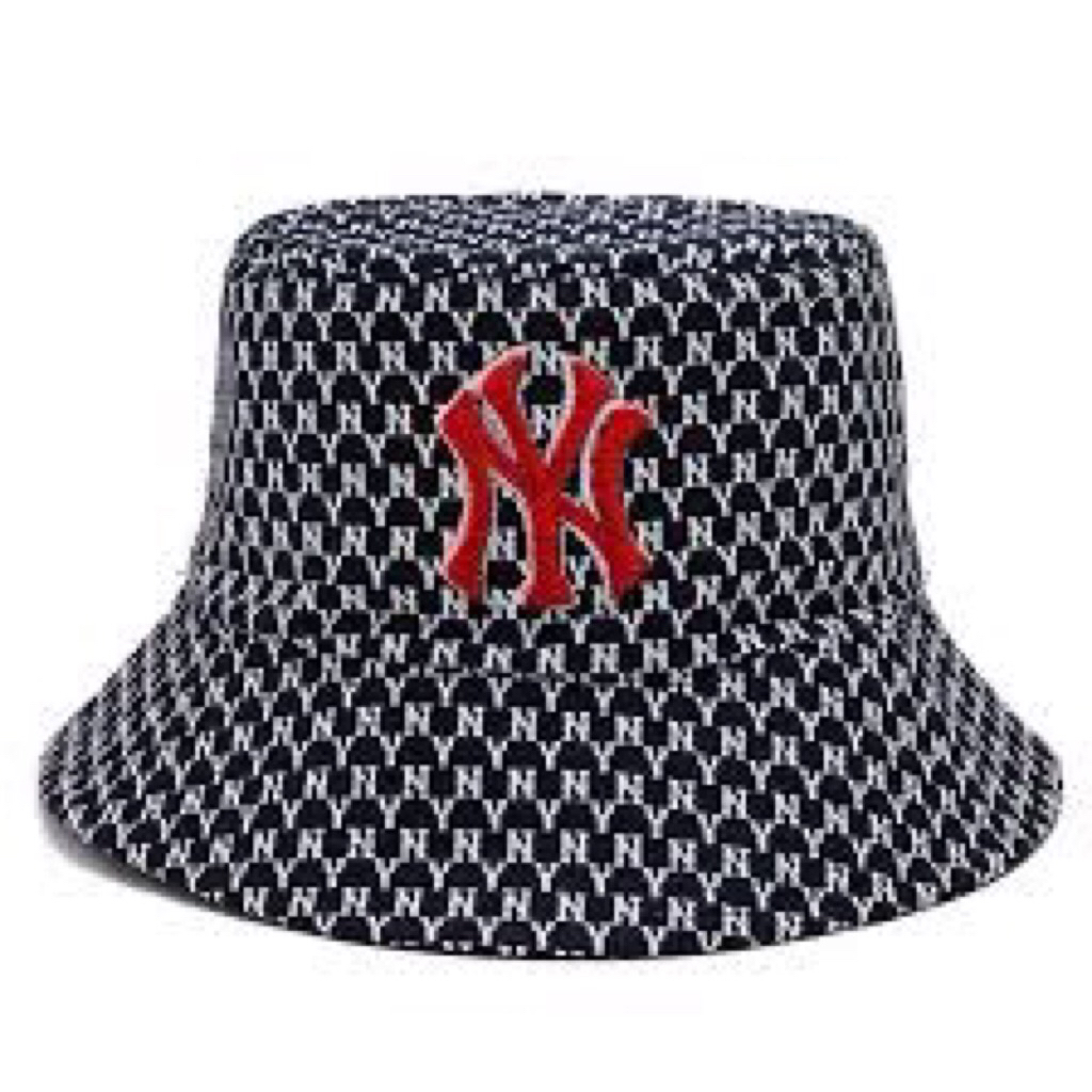 Topi bucket hat mlb double colors bolak balik