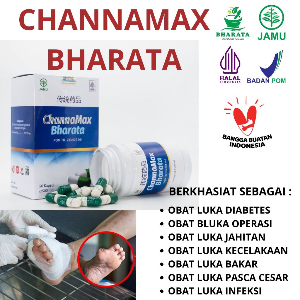 Obat Luka Diabetes Ampuh Channamax Bharata Original Obat Luka Gula Basah Kering Luka Bernanah