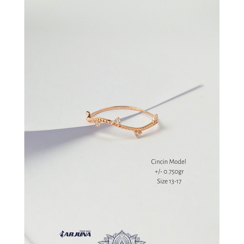 ARJUNA Cincin Emas Tua Model 17K 750 C08