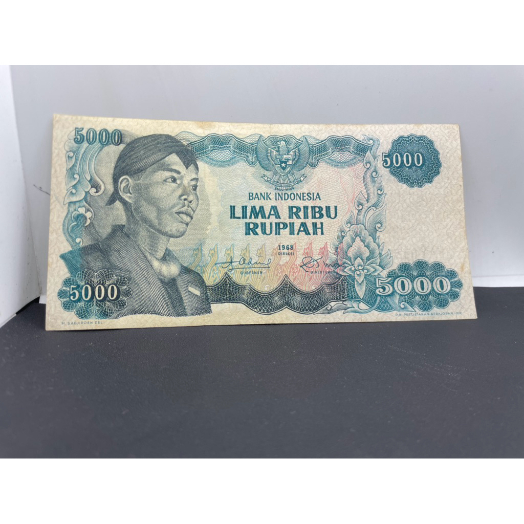 uang kuno 5000 pak dirman 1968 bagus