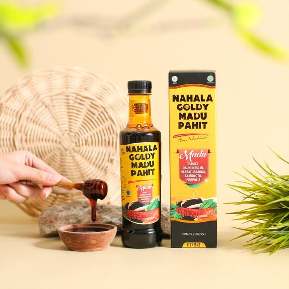Nahala Goldy Madu Hitam Pahit Gamat Honey Gold Propolis Khasiat Tinggi 475gr Harga Grosir Berhadiah 