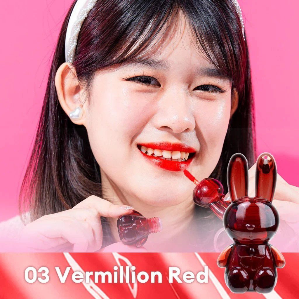Animate cristal glam lip tint (warna 03 vermillion red)