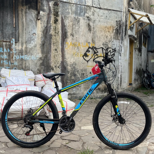 Premium Quality Sepeda Gunung 26 Inch MTB Exotic 2635 (Rem Cakram) 3x7 Speed Shimano Free Helm