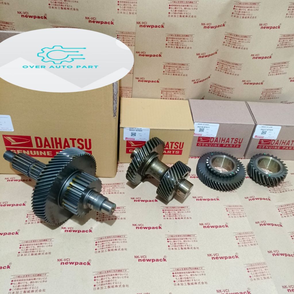 GIGI TRANSMISI GIGI TRANSFER DAIHATSU TAFT BADAK F50 1SET SHAF/IDLER/HIGH/LOW TAFT BADAK GRESS BARU