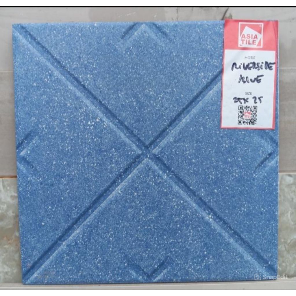 Keramik 25x25 Lantai Kamar Mandi Biru Kasar