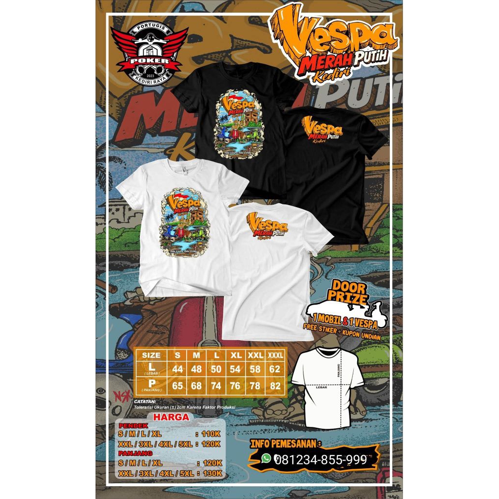 KAOS VESPA MERAH PUTIH