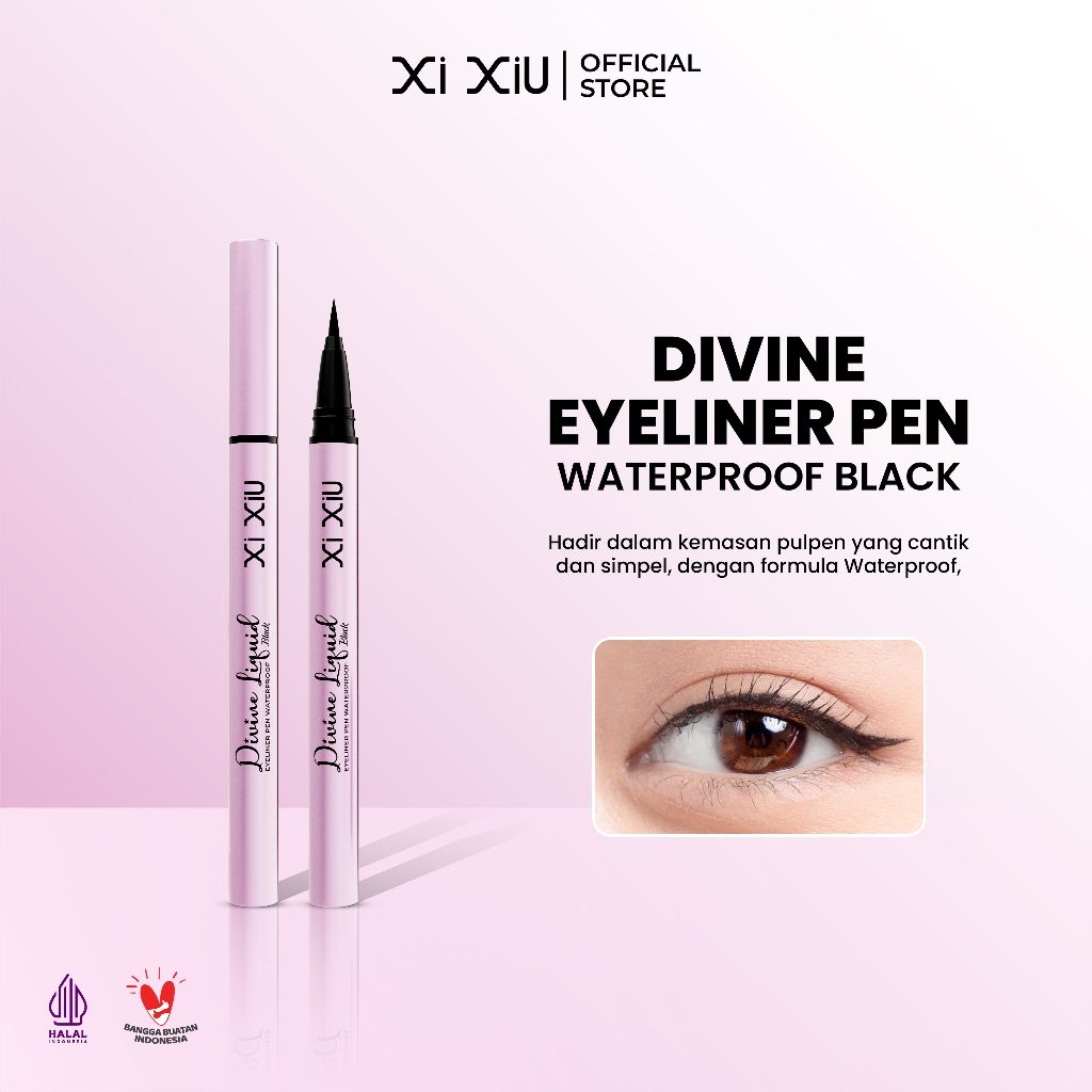 Xi XiU DIVINE LIQUID EYELINER PEN WATERPROOF BLACK | Liquid Eyeliner Waterproof Tahan Lama Smudgepro