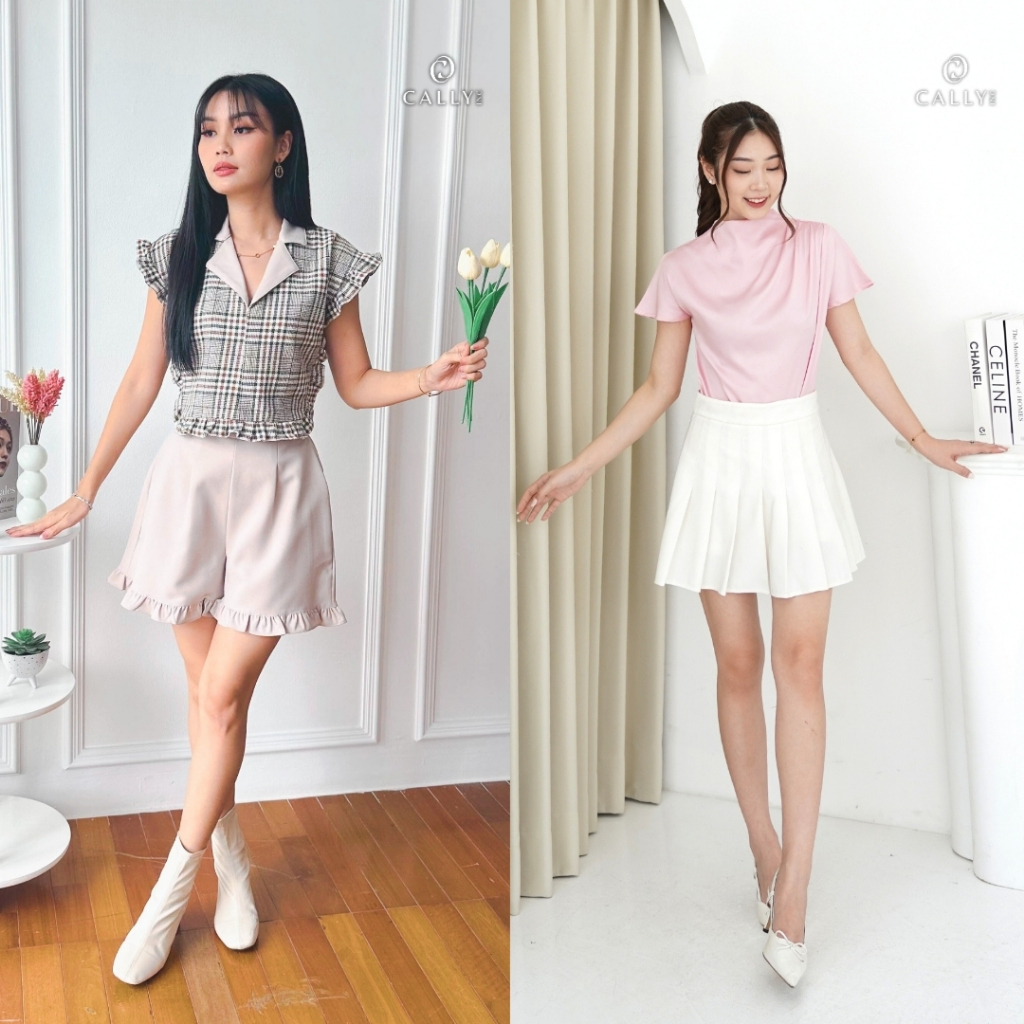 Woman Top Blouse Wanita Lengan Pendek Green Hijau Atasan Coquette Jumbo Baju Atasan Korean Style Blo