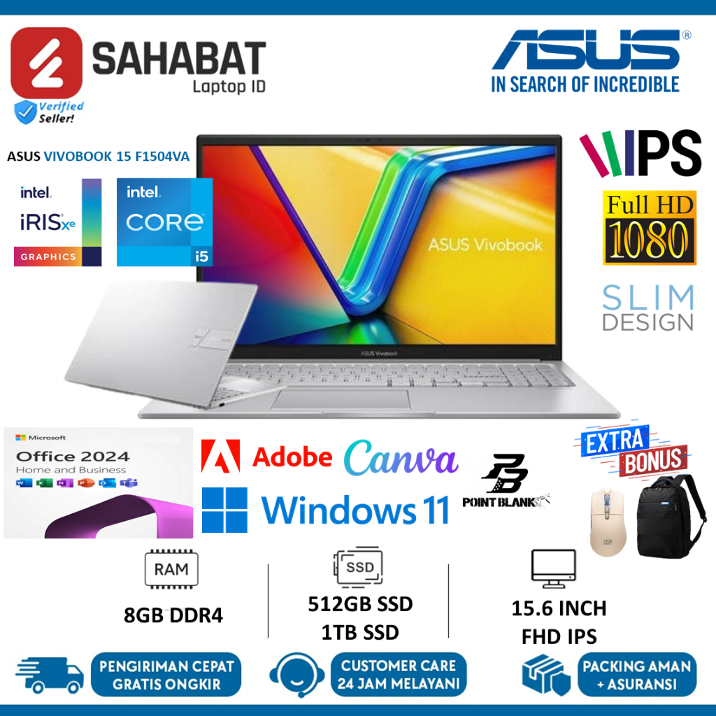 Laptop Promo Asus Vivobook 15 F1504VA Intel Core i5 1334U 16GB 1TB SSD FHD IPS Windows 11 Home