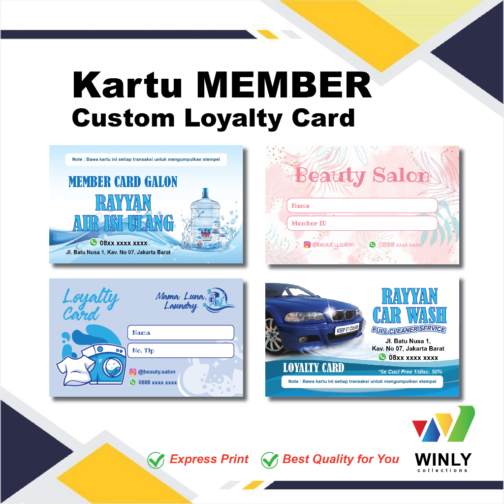 Kartu Member Loyalty Card Kartu Pelanggan Kartu Nama Customer Art Carton Karton