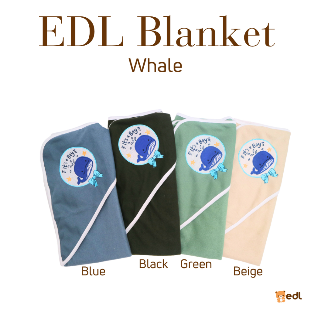 EDL Baby - Selimut Katun Blanket Topi Bayi Newborn Laki Laki Perempuan usia 0-6 bulan