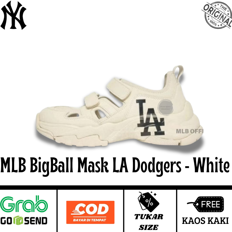 Sepatu Sandal MLB Bigball Chunky Mask LA Dodgers White
