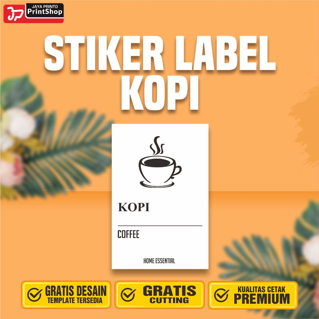 Stiker Label Makanan Kering Kopi Ready Tahan Air_STICKER
