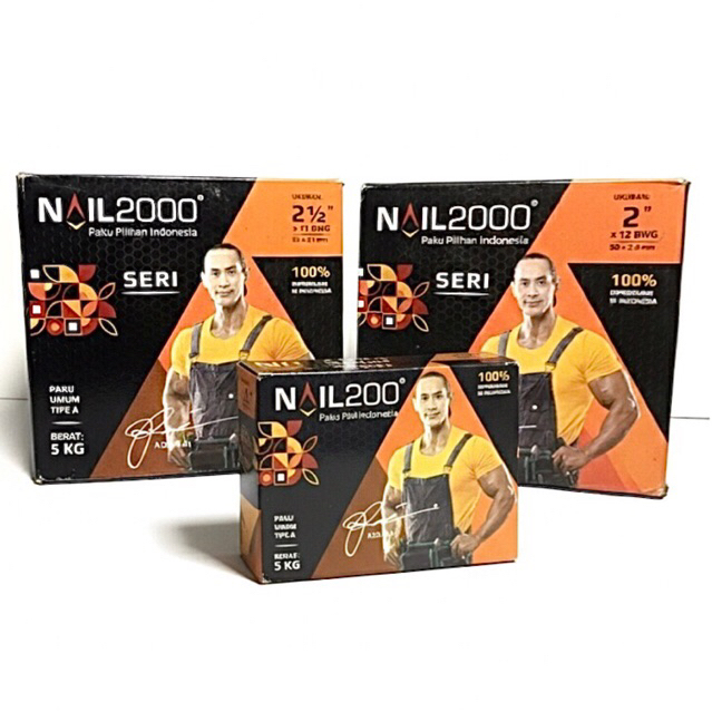 NAIL 2000 Paku Reng Usuk Kayu Plywood Triplek Kuat Tajam Runcing 1 kg