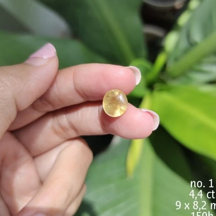 Batu Permata Yakut Cutting Bawah Oval B - Natural Yellow Sapphire