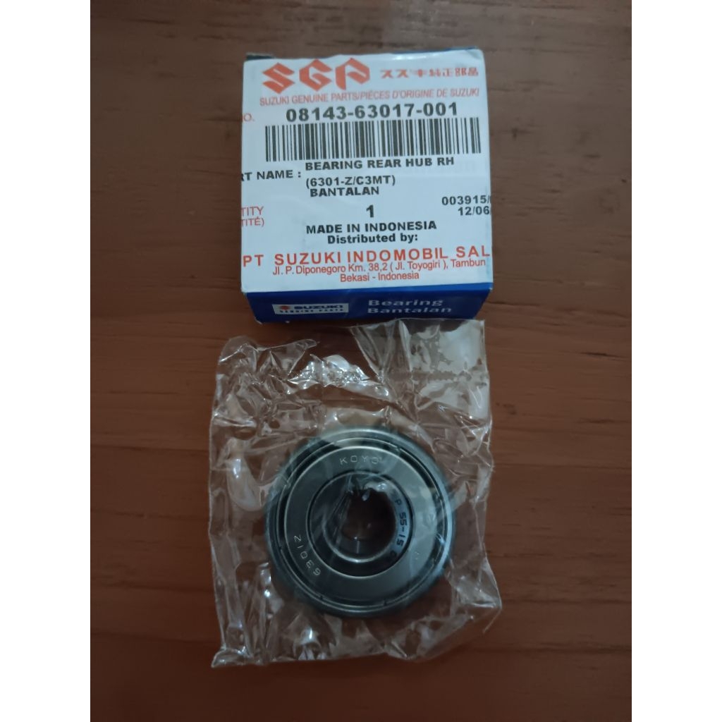 Laher BEARING (6301-Z) roda depan kanan/kiri, roda belakang kanan Suzuki Satria FU 150 Ori SGP 08143