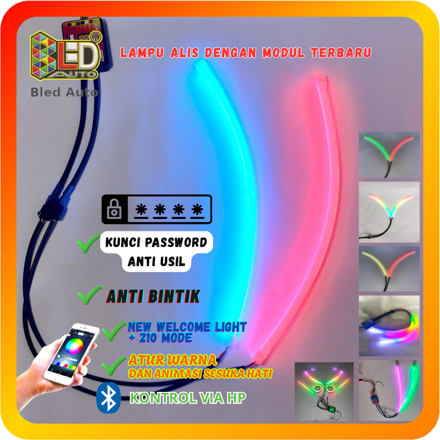 Bledauto Lampu Alis RGB DMX Belang Terang Tidak Bintik Belang Strobo