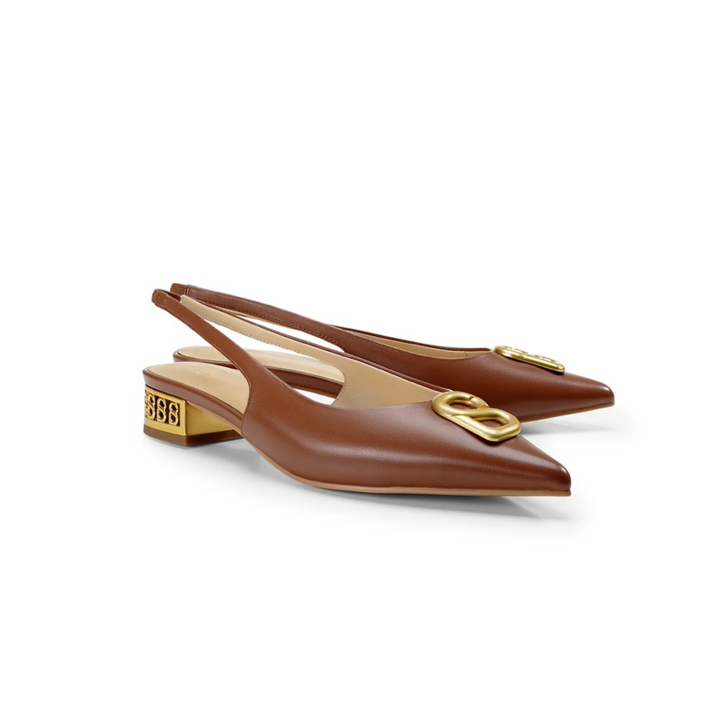 MILLY SLINGBACK SHOES BUTTONSCARVES (CARAMEL)