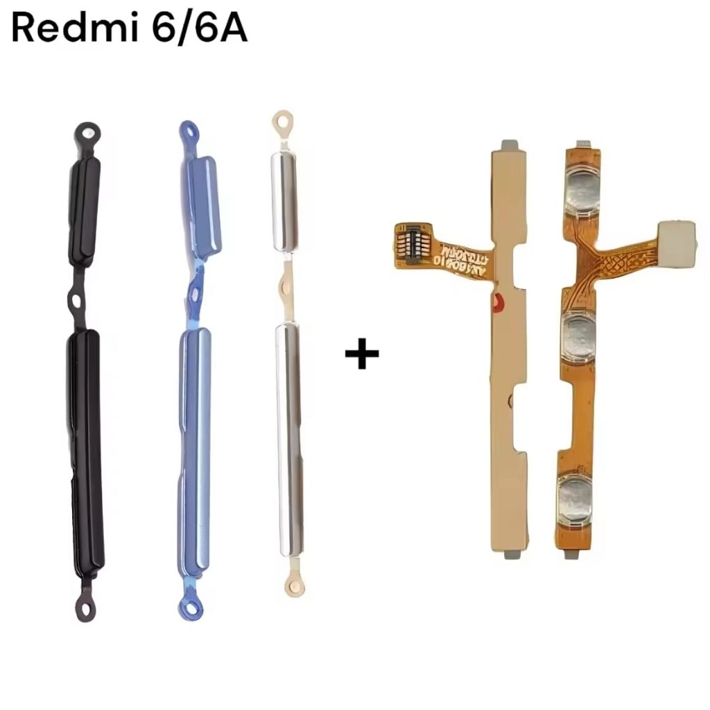 Flexible On Off Volume + Tombol Luar Xiaomi Redmi 6 / 6A Original Sparepart HP