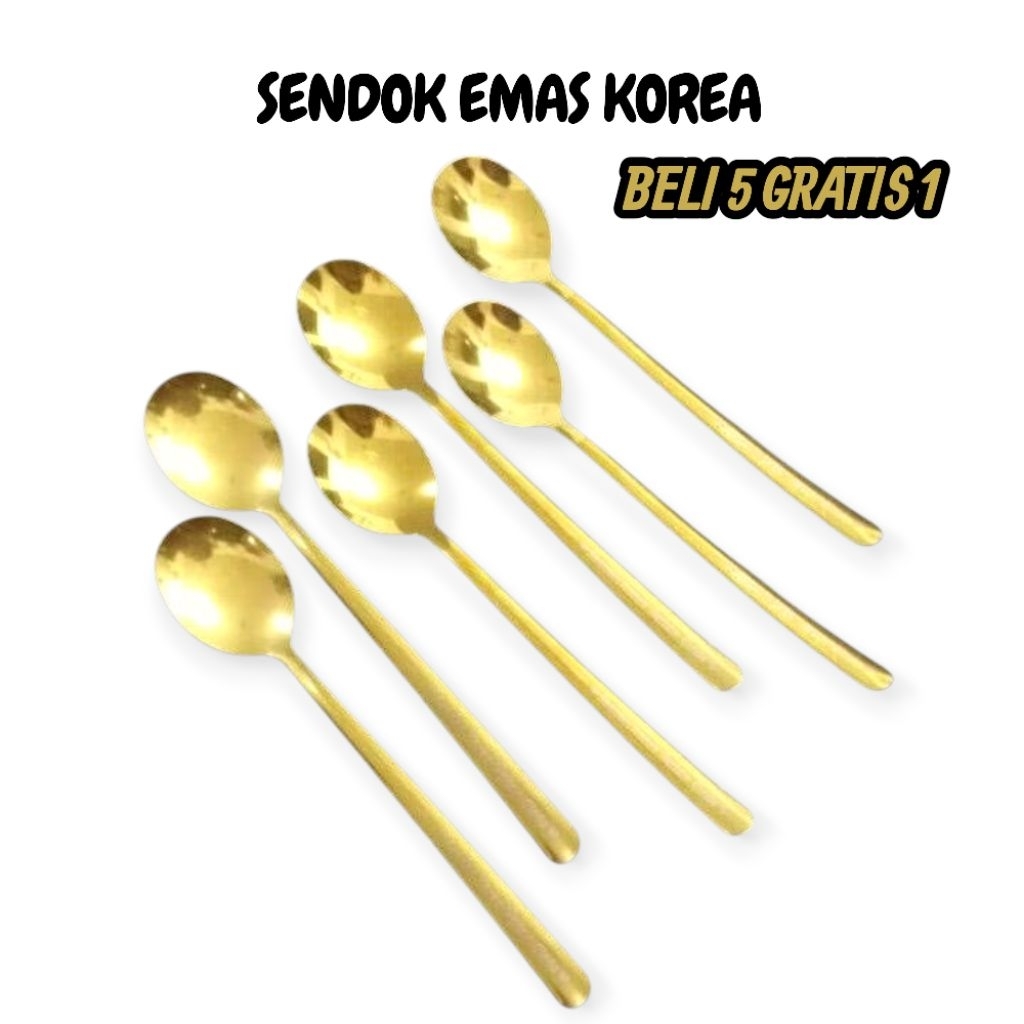 SENDOK MAKAN KOREA WARNA GOLD SENDOK STAINLESS STEEL EDISI IKATAN CINTA