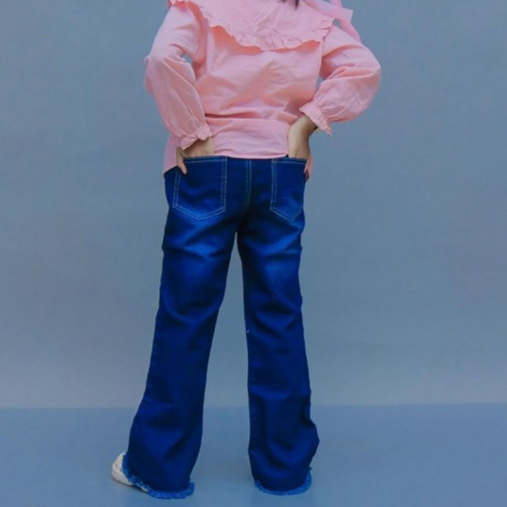 Cutbray Jeans Anak Perempuan Rawis 7-12 Tahun | Celana Panjang Anak Jeans Cutbray Rawis Terbaru