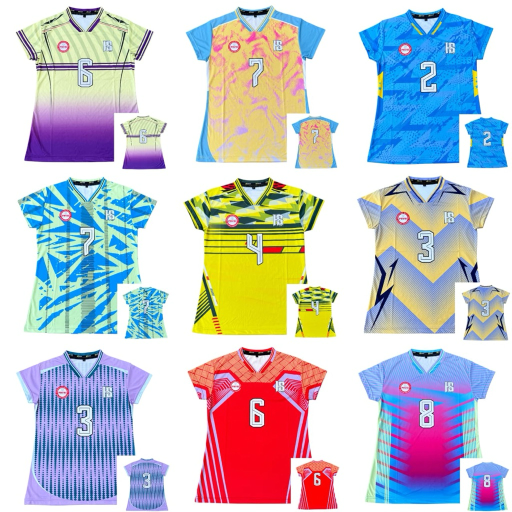 Jersey Voli wanita full printing , Atasan volly cewek full printing depan belakang