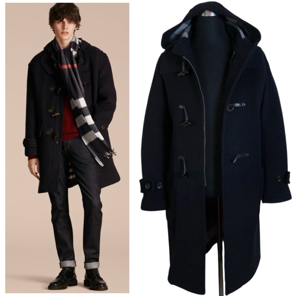 Men duffle hoodie wool coat brand Back number
