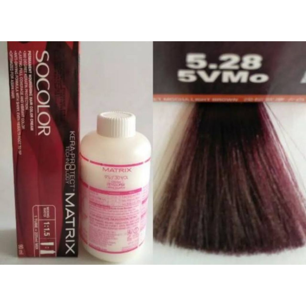 MATRIX SOCOLOR NO. 5.28 / 5VMO VIOLET MOCHA LIGHT BROWN DAN OXYDANT
