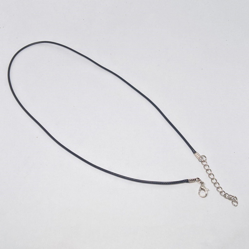 Kalung Tali Hitam Fashion untuk Pria dan Wanita / Kalung Tali Kulit Asli War Hitam Dengan Gesper LOB