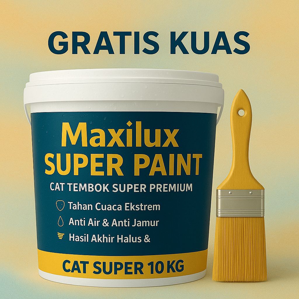 Cat Tembok Maxilux Propaint 10kg – Super Premium Interior & Eksterior + Gratis Kuas 1 Inch
