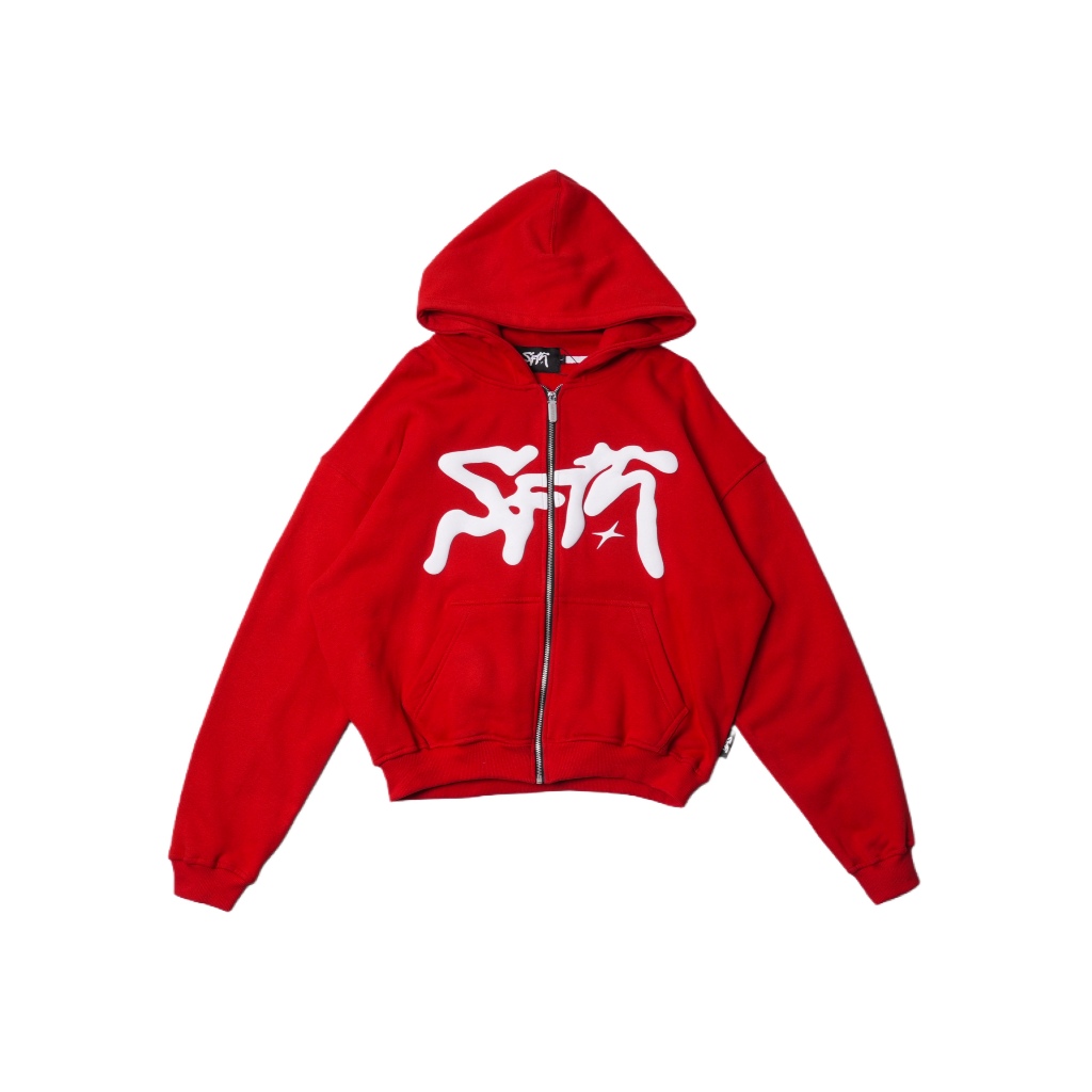 SAFFATH - RED - Hoodie Boxy Zipper - Premium product