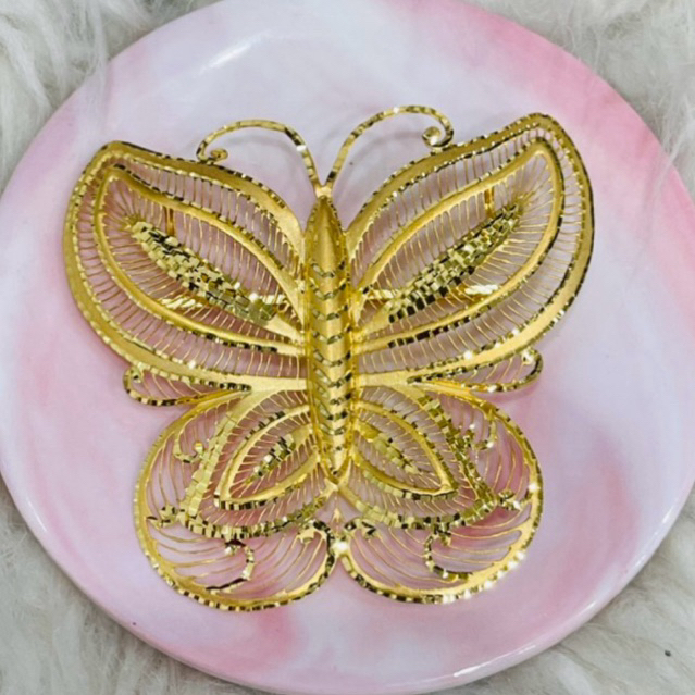 liontin bros bross kupu kupu kerawang jumbo motif 2 mewah elegant emas asli kadar 700