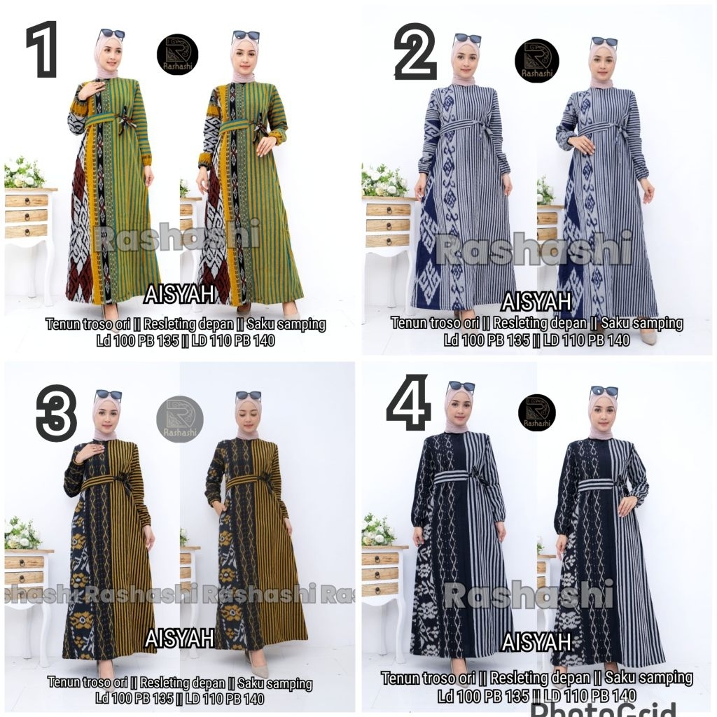 AISYAH GAMIS TENUN MAXY GAMIS LEBARAN# Tenun Troso Ori Gamis Tenun Etnik   gamis tali pinggang Kerja
